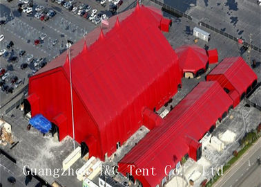 Rote Farbhochzeits-Ereignis-Zelt-heller Rahmen-Stahlkonstruktion mit Sandwich-Platten-Wand