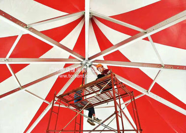 Zirkus-romantische Aluminiumlegierungs-achteckige Rot PVC-Stoff-Zelte für Parteien mit PVC-Wänden