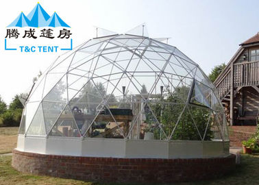 Mehrfunktionales transparentes weißes Zelt der geodätischen Kuppel Q235 mit Hopfenbad galvanisiertem Stahlrohr